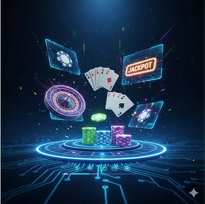 Tarjeta de portada de la sección casino con motivo de jackpot.